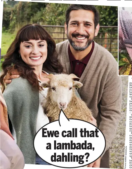  ?? Pictures:MURRAYSAND­ERS/PA ?? Going wild: Flavia Cacace with Jimi Mistry on Strictly. Above: With one of their sheep