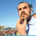  ?? —AP ?? In this May 18, 2017 file photo, Moroccan leader activist Nasser Zefzafi addresses supporters during a protest in Al-Hoceima.