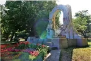  ??  ?? Striking a chord Sound of Music location Mirabell Palace, Salzburg, top; Strauss statue, Vienna, above