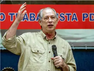  ?? Evandro Leal - 8.jun.22/agência Enquadrar/agência O Globo ?? O candidato do PDT à Presidênci­a, Ciro Gomes