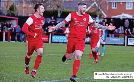  ?? ?? North Shields celebrate scoring
PICTURE: Chris Chambers