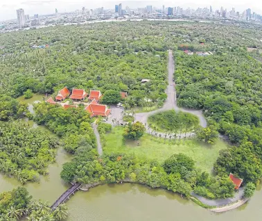  ??  ?? A bird’s-eye view of Bang Kachao in Samut Prakan.