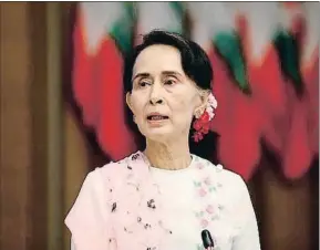  ?? HEIN HTET / EFE ?? Aung San Suu Kyi, este martes en Naypyidaw, la capital birmana