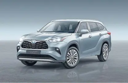  ??  ?? The Toyota Highlander will only be available with four-wheel drive and a hybrid powertrain.