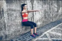  ?? SHUTTERSTO­CK ?? Here’s an example of how to do a wall squat.