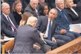  ?? CAROLYN KASTER/ASSOCIATED PRESS ?? President Donald Trump shakes hands with former President Barack Obama before the funeral service for former President George H.W. Bush.