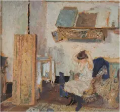  ??  ?? Édouard Vuillard’s ‘Modèle assise dans un fauteuil, se coiffant’, oil © Pallant House Gallery 2020.