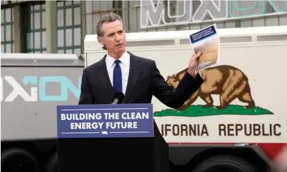  ?? Photograph: John G Mabanglo/EPA ?? Gavin Newsom has been painted as a radical liberal by Hannity in several recent segments.