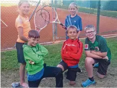  ?? Foto: Klaus Jürgen Aumiller ?? Super geschlagen hat sich die Bambini U12 Mannschaft des TC Frauenstet­ten. Im letzten Saisonspie­l konnten die Youngsters des TCF ihren ersten Saisonsieg bejubeln. Vorne von links: Philipp Greiner, Florian Eser und Lukas Bantel. Hinten v links: Ame lie...