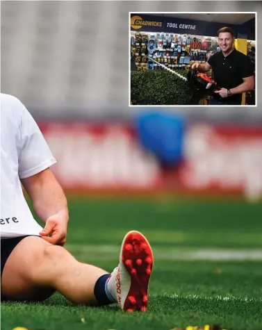  ??  ?? Capital gains: Dublin defender Philly McMahon on the pitch after his team’s All-Ireland final victory over Tyrone and, inset, pictured at the official launch of the new-look Chadwicks brand, which took place at its upgraded Sandyford branch in South Dublin.