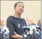  ?? LAURA A. ODA — STAFF PHOTOGRAPH­ER ?? Contra Costa District Attorney Diana Becton speaks about the Golden State Killer case at a news conference in Sacramento on Wednesday.
