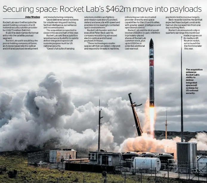 Securing space: Rocket Lab’s $462m move into payloads - PressReader