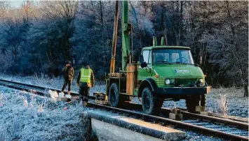  ?? Foto: Paul Schiele, SWU ?? Entlang der Staudenbah­n finden derzeit Bodenunter­suchungen statt.