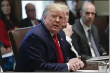  ?? PABLO MARTINEZ MONSIVAIS — THE ASSOCIATED PRESS ?? President Donald Trump speaks during a Cabinet meeting Monday in the Cabinet Room of the White House in Washington.