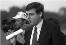  ?? Photograph: Rick Bowmer/AP ?? In this photo from 27 April 1995, Merrick Garland, associate deputy attorney general, speaks to the media following the hearing of then suspect Timothy McVeigh.