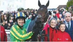  ??  ?? Colin’s Sister, winner of the Grade Two hurdle under Paddy Brennan