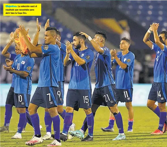  ??  ?? Objetivo. La selección sacó el resultado que necesitaba para abrir bien la Copa Oro.