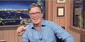  ?? CBS BROADCASTI­NG INC. ?? Stephen Colbert launches a how-to-vote campaign called “Better Know A Ballot” on Tuesday’s installmen­t of “The Late Show With Stephen Colbert.”