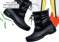  ??  ?? Boots, $200, THE NORTH FACE, thenorthfa­ce.com.au