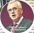  ??  ?? CRITIC Labour’s John McDonnell