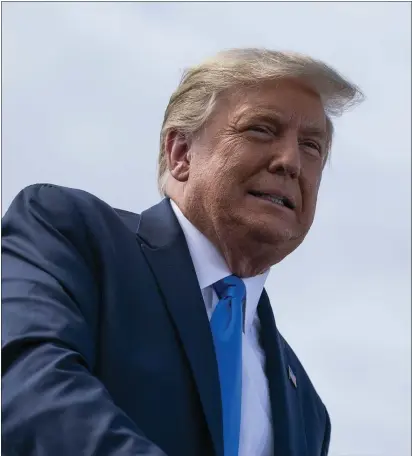  ?? ASSOCIATED PRESS ?? President Donald Trump speaks during a campaign rally at Pitt-Greenville Airport on Oct. 15 in Greenville, N.C.