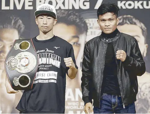  ?? MP ProMotions ?? Jerwin Ancajas (right) and Takuma Inoue during the final press conference.