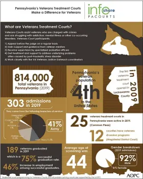  ?? GRAPHIC COURTESY ADMINISTRA­TIVE OFFICE OF PENNSYLVAN­IA COURTS ?? Pennsylvan­ia Veterans Treatment Court infoShare