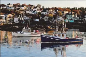  ?? CONTRIBUTE­D PHOTOS ?? “Harbor Scene,” at Deer Isle in Stonington, Maine, is one of the landscapes by Ronald Gary Levi featured at the Centervill­e Art Gallery.