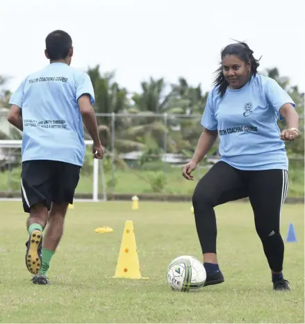  ?? Photo: ?? Ranjita Kumar during the youth training course at Fiji FA Academy in Vatuwaqa, Suva.