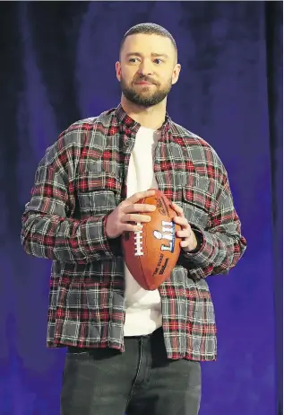  ?? GETTY IMAGES ?? Justin Timberlake says his halftime show will be unlike anything seen before at the Super Bowl.