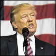  ??  ?? Republican presidenti­al nominee Donald Trump speaks Thursday in Delaware County, Ohio.
