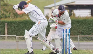  ??  ?? Catani keeper Scott May looks to regather the ball after a tight leave from the batsman in division three.
