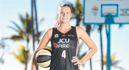  ?? GOOD FIT; Townsville Fire signing and New Zealand internatio­nal Stella Beck at The Strand yesterday. Picture: ALIX SWEENEY ??