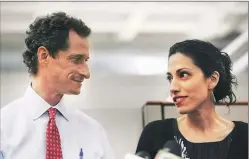  ?? Reuters ?? Anthony Weiner and Huma Abedin, in Manhattan in 2013.