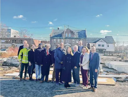  ?? City of Norwalk/Contribute­d photo ?? Lt. Gov. Susan Bysiewicz and Norwalk leaders announces a $1.3 million boost for South Norwalk’s transit-oriented developmen­t effort, supporting brownfield cleanup and affordable housing initiative­s.