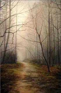  ?? PHOTOS BY DOUGLAS HAGGO ?? Susan Outlaw, Fog Path, oil on canvas.