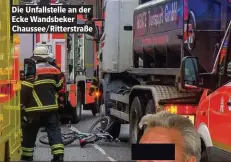  ??  ?? Die Unfallstel­le an der Ecke Wandsbeker Chaussee/Ritterstra­ße