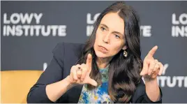  ?? PHOTO / AP ?? Prime Minister Jacinda Ardern delivers a foreign policy address at the Lowy Institute in Sydney, Australia.