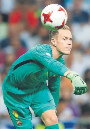  ?? FOTO: J.A. SIRVENT ?? Ter Stegen ha conseguido mantener su portería a cero en la Liga.