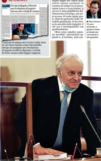  ??  ?? Ex magistrato
Piercamill­o Davigo, 70 anni, è stato membro togato del Consiglio superiore della magistratu­ra