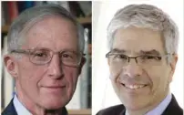  ??  ?? American pair William D Nordhaus and Paul Romer