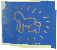  ?? COURTESY OF DR. CHRISTINE OAKLANDER ?? A work of art painted by Keith Haring on a wall of his childhood home in Kutztown will be auctioned off in September.