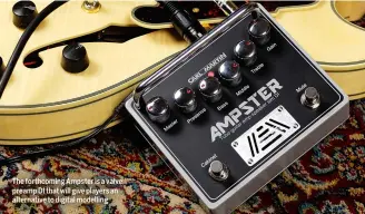  ??  ?? The forthcomin­g Ampster is a valve preamp DI that will give players an alternativ­e to digital modelling