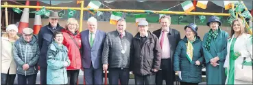  ?? (Pic: Sean Burke) ?? The Mitchelsto­wn St Patrick’s Day committee plus their invited guests for 2023, l-r: Sheila Donegan, Paddy Flynn, Canon Michael Leamy, and Liz Downes, all committee members; Cllr Kay Dawson, Cllr Frank O’Flynn; chair of the Fermoy Municipal District Cllr Noel McCarthy; chair of the committee Michael White; Cllr Frank Roche; Joan Sweeney and Kitty Boland, committee members; and Susan O’Donoghue, daughter of the late Nellie Fitzgerald.