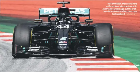  ?? Picture: AFP ?? NOT SO NOISY. Mercedes-Benz suffered from ‘electrical noise’ in Austria two weeks ago, but the problem did not seem to affect their cars last weekend.