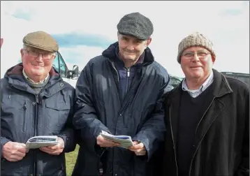  ??  ?? Pat Brennan of Kiltealy with Jim Hanton and John Walsh from Enniscorth­y.