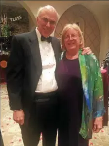  ?? PEG DEGRASSA — DIGITAL FIRST MEDIA ?? Rose Valley residents Bill and Gail Hale attended the Belle of the Ball Benefit at the Old Mill Friday evening because they are longtime supporters and patrons of Hedgerow Theatre.