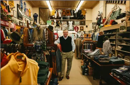  ?? PHOTOS BY WES FRAZER — THE NEW YORK TIMES ?? Rusty Richardson, the owner of Bernard’s Store For Men in Jasper, Ala., has been advertisin­g on local radio station WJLX for more than 10years.