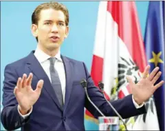  ?? GEORG HOCHMUTH/APA/AFP ?? Austria’s newly elected leader Sebastian Kurz and chairman of the Austrian People’s Party has invited the far-right Freedom Party to begin coalition talks.