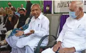  ?? — PTI ?? Peoples Alliance for Gupkar Declaratio­n spokesman M.Y. Tarigami with other leaders addresses a press conference after a meeting in Srinagar on Tuesday.